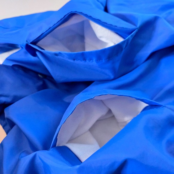 Vtg Nylon Blue Snap Front Coach Sport Jacket Light LG Athletic Works Mens 23x26 - Picture 7 of 7